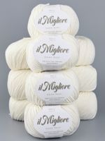 100% Merinowolle extrafine Naturweiss 10 Knäuel Set
