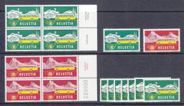1953 LOT Werbe  POSTAUTO Satz 4er und einzellne** Postfrisch