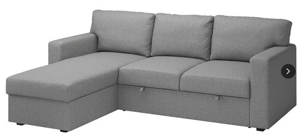 Ikea Divani: 3-er Bettsofa mit Récamiere links – Usato da Wettswil venduto da Gecko0809