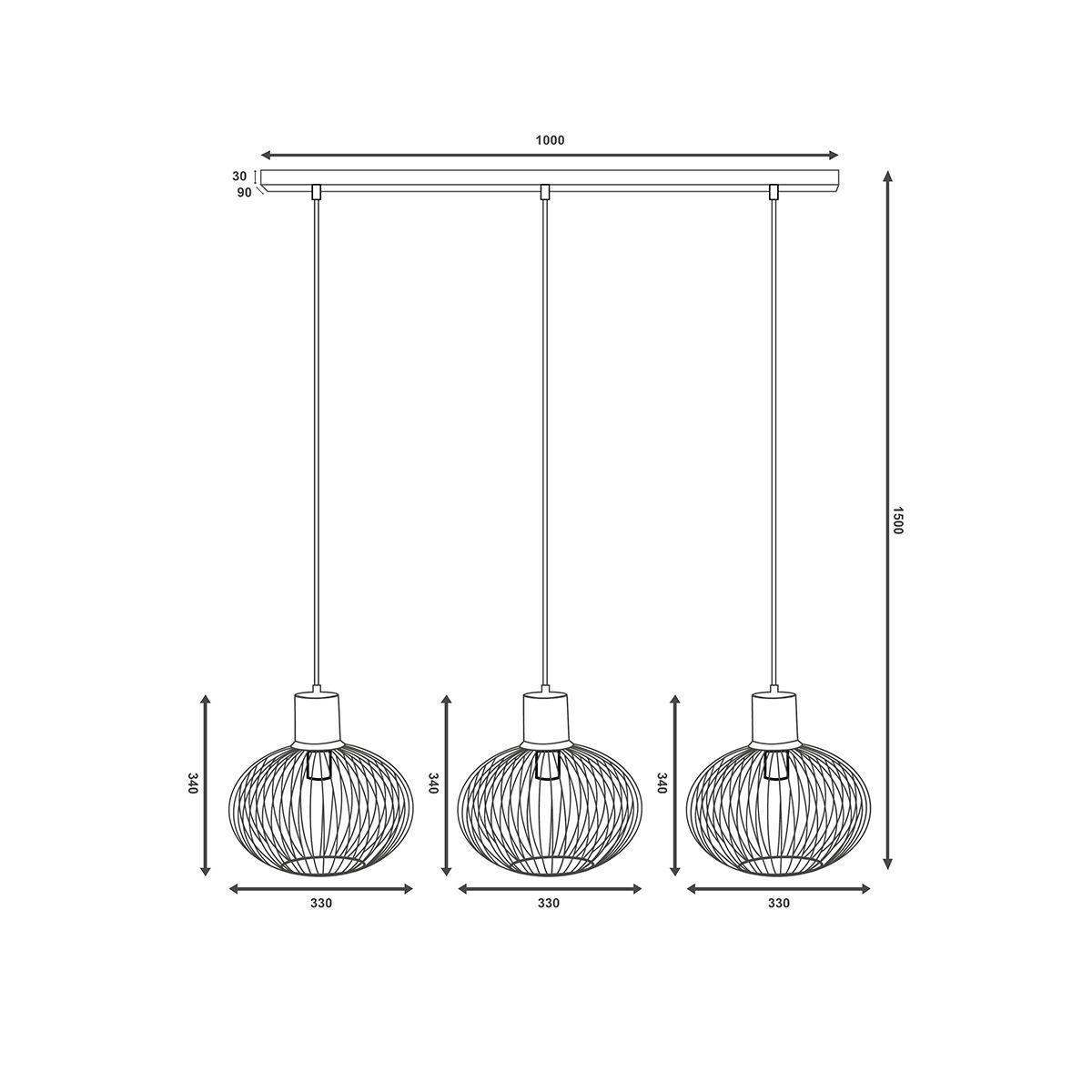 Kronleuchter & Deckenlampen: Pendelleuchte, Sandfarbe, 120 cm x 33 cm – Neu (gemäss Beschreibung) aus Kreuzlingen von Smart-Light 9