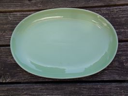 LILIEN PORZELLAN GRÜN GROSSE PLATTE OVAL 37 x 25