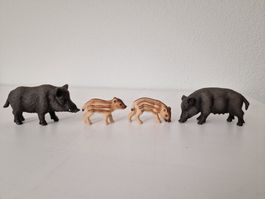 Schleich Wildschwein Keiler, Bache, Frischlinge