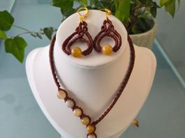 ⭐️AKTION⭐️ Makramee Schmuckset: Halskette und Ohrringe