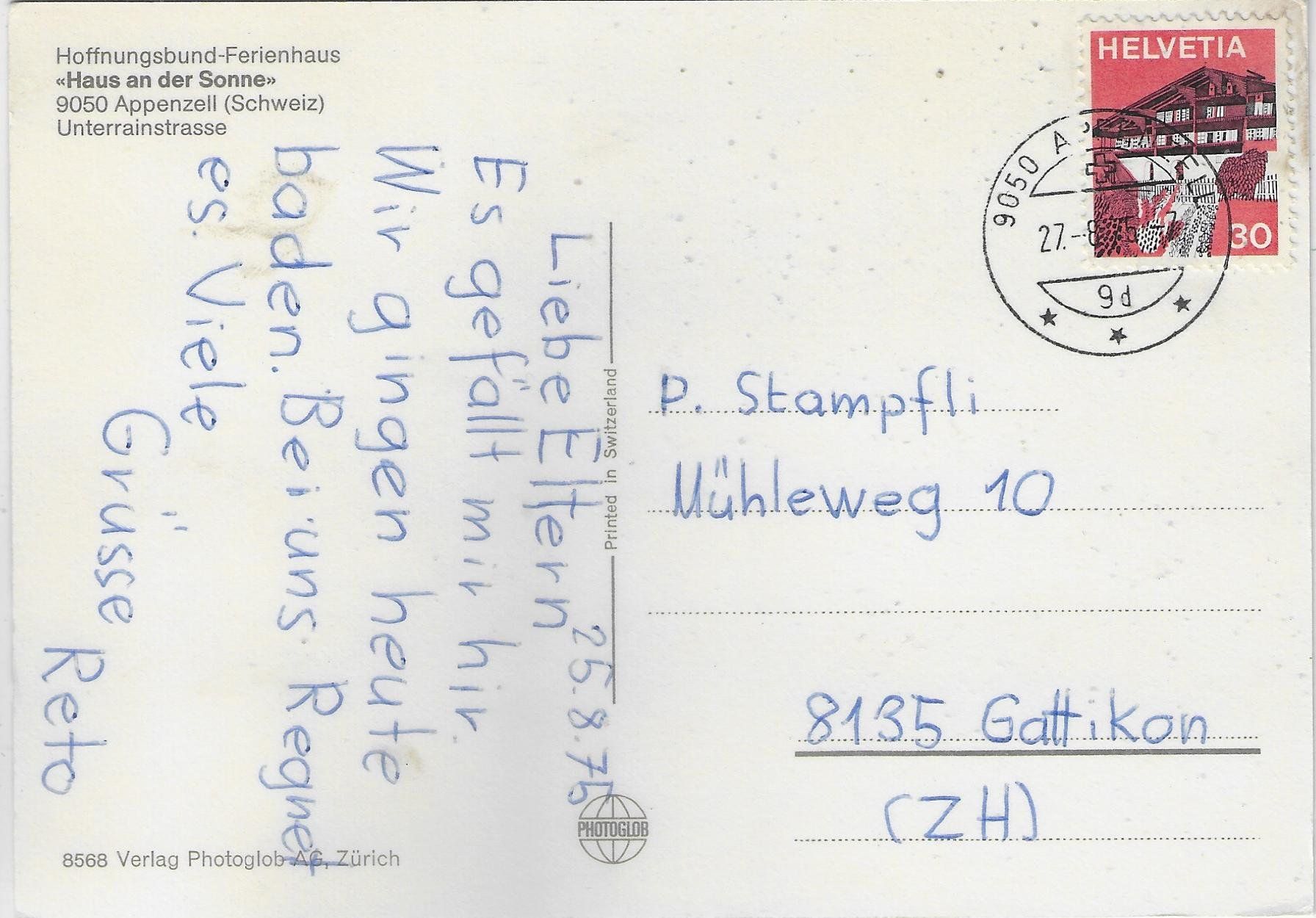 Cartoline postali: Haus der Sonne - Appenzell – Usato da Ettingen venduto da Kartenplanet 1