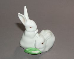 HEREND PORZELLANFIGUR HASENPAAR
