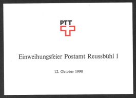 Folder Einweihungsfeier Postamt Reussbühl 1 12.10.1990