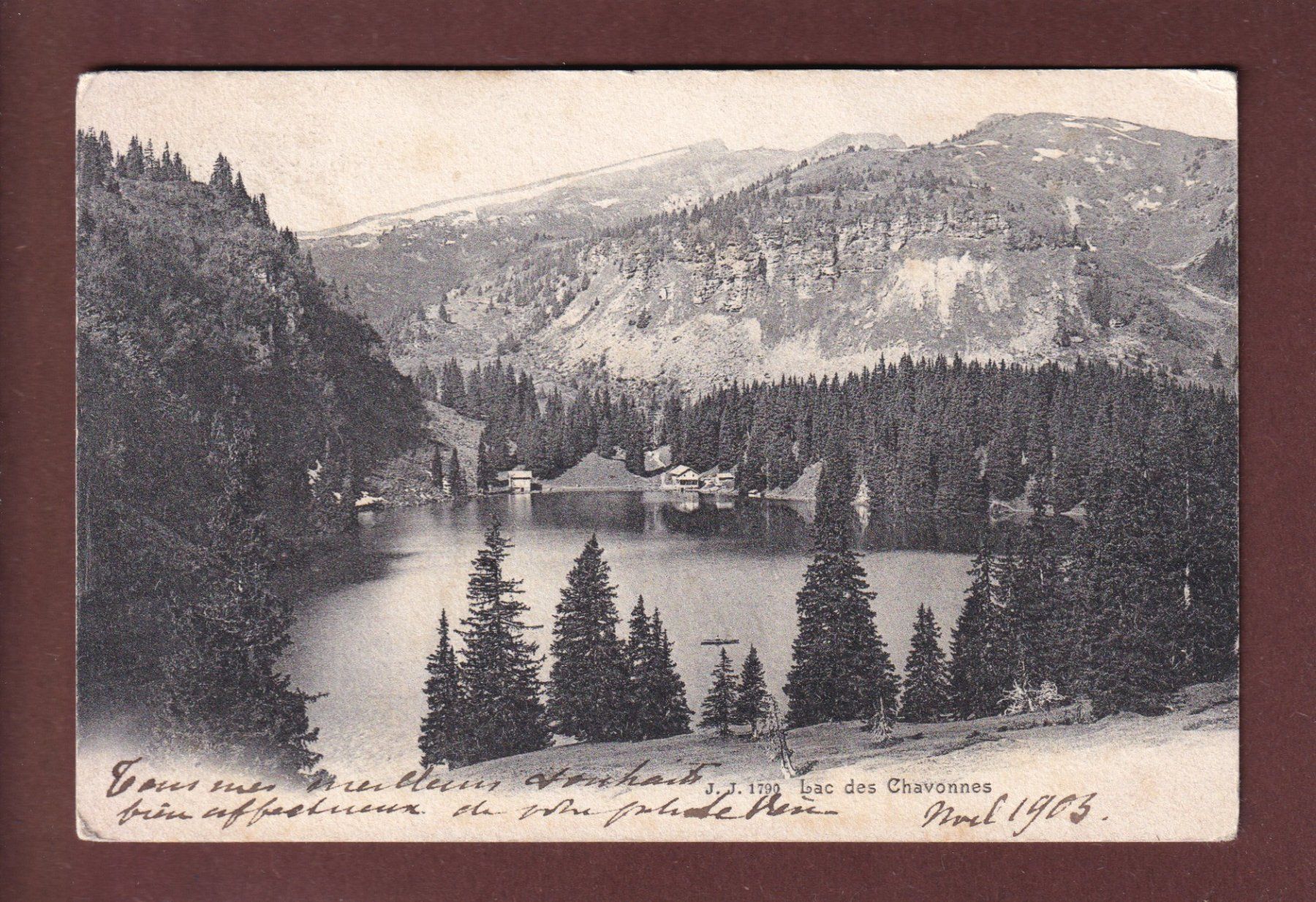 Cartoline postali: LAC DES CHAVONNES - 1903 – Usato da Pully venduto da nicecards