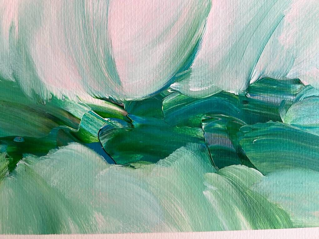 Dipinti: Acrylbild 20x60cm blaugrün – Nuovo e nell'imballaggio originale da Urdorf venduto da manuela4 3