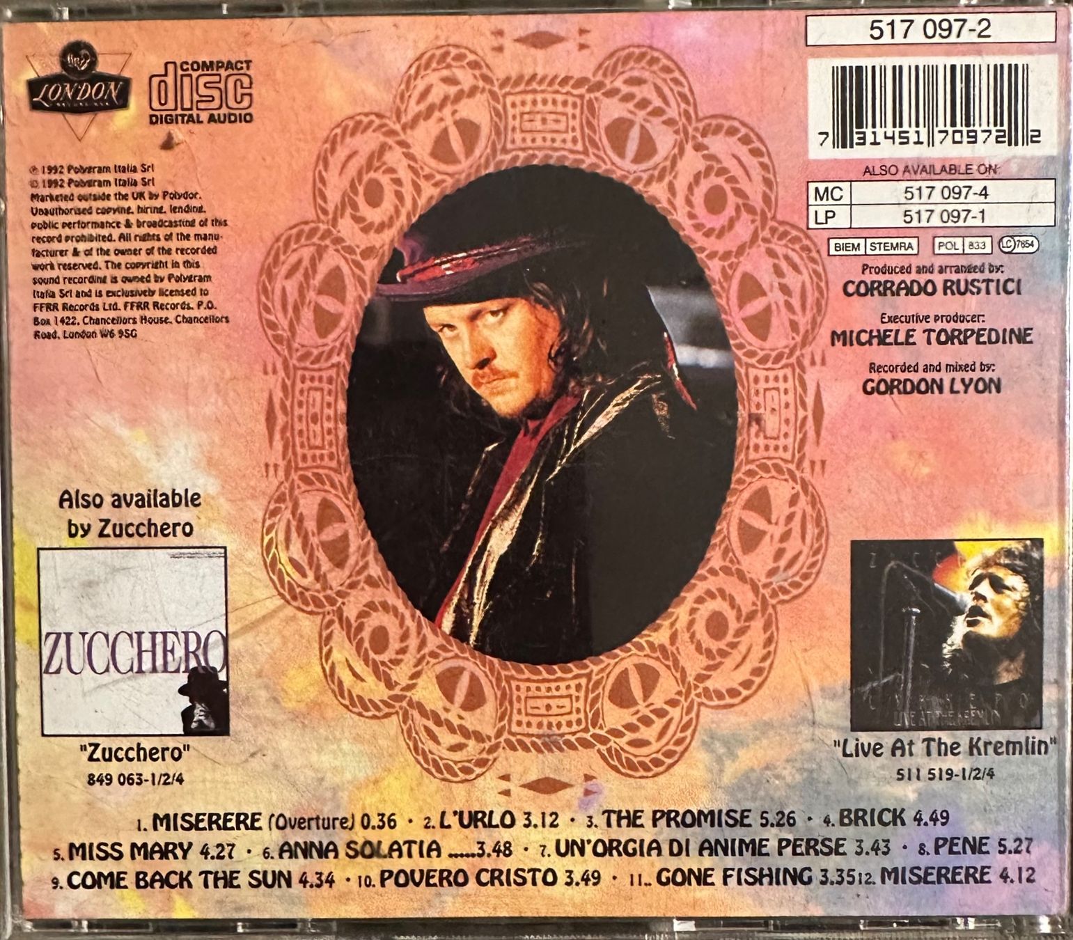 CD: Zucchero: Miserere – Usato da Utzigen venduto da taino01 1