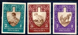 KROATIEN 1944 SERIE ARBEITSDIENST ** POSTFRISCH ** GEPRÜFT