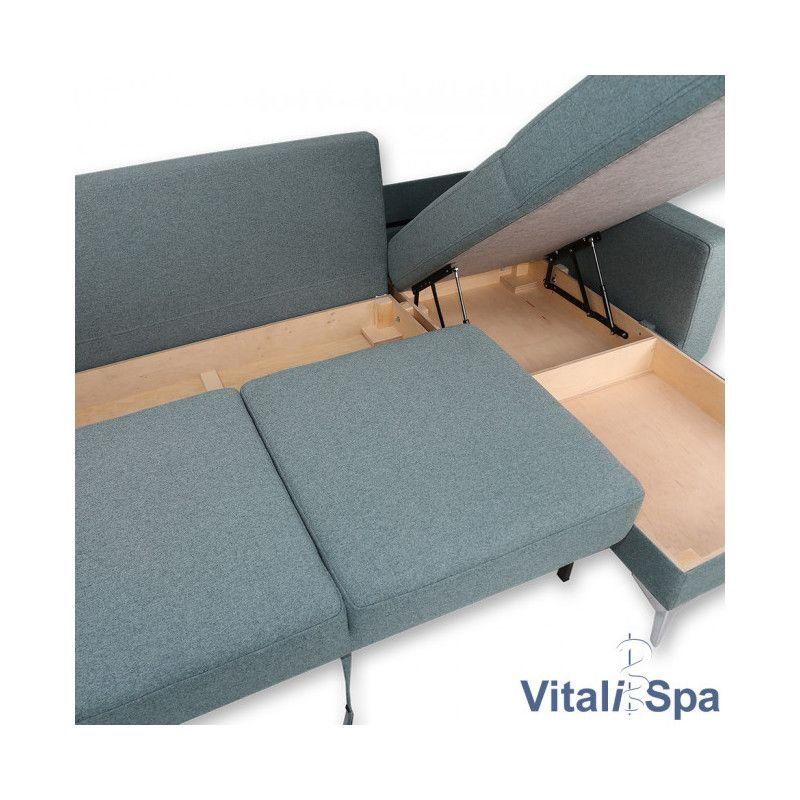 Divani: Ecksofa Schlafsofa Boxspringsofa YORK - Blau- Sofa – Nuovo e nell'imballaggio originale da Wallenwil venduto da toesstal-vertrieb 5
