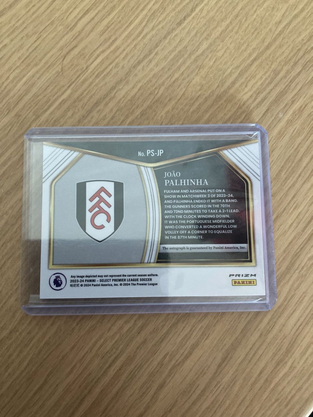 Panini Carte collezionabili: Panini Select EPL 2023-24 - Joao Palhinha Auto – Usato da La Tour-de-Peilz venduto da Tyalos_Cards 1