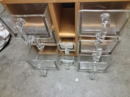 Antiker Apothekerschrank mit Glas Schubladen, Vintage!