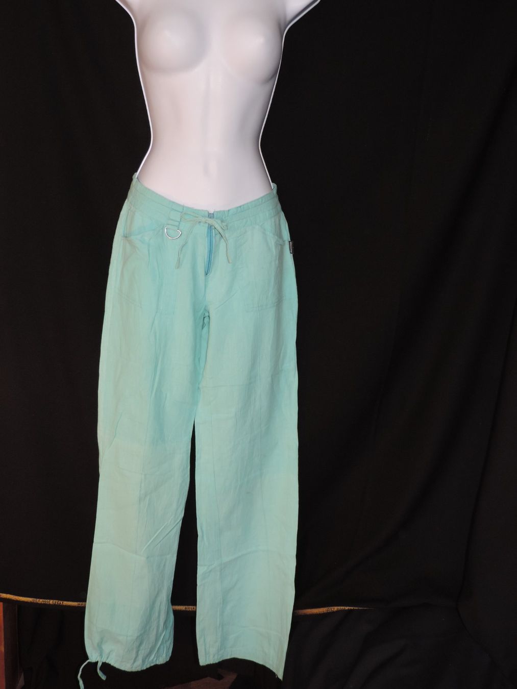 Pantaloni: pantalon lin droit léger turquoise – Usato da Genève venduto da Axelle333 4