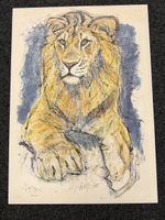 Fritz Hug - Original Lithographie - Löwe 59/300 