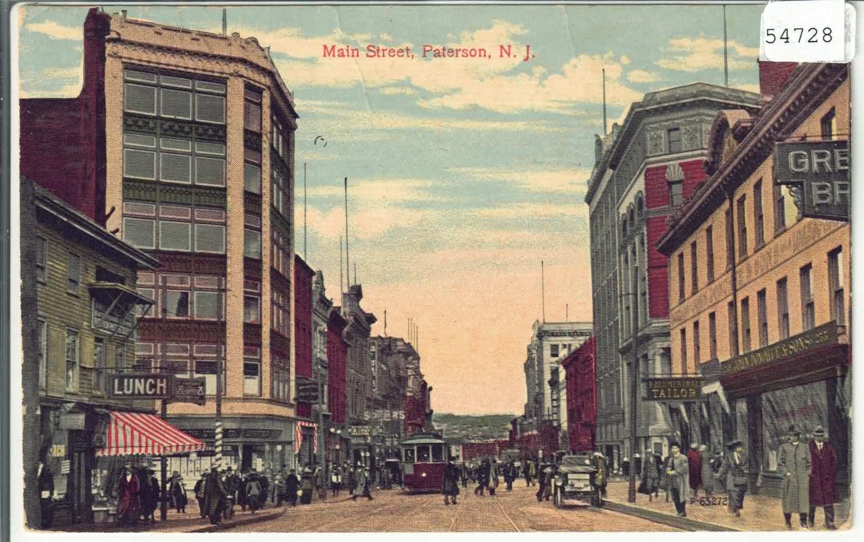 Cartoline postali: Main Street - Paterson N.J. - animee – Usato da Ettingen venduto da Kartenplanet