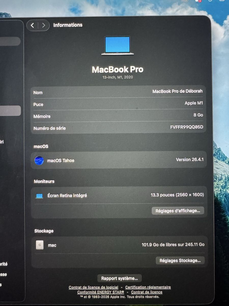 Apple Notebooks: MacBook Pro 13 2020 M1 8GO – Gebraucht aus Pringy von debbie.cstl 8