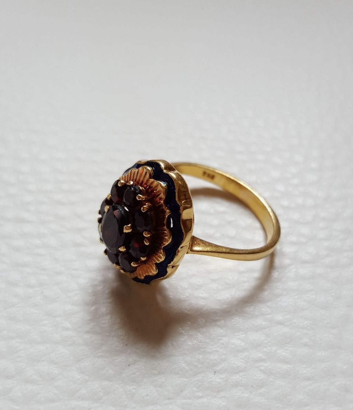 Anelli: Gold 750 Massiv Ring mit Granaten – Usato da Wald ZH venduto da Dasilver 5