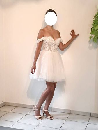 Hochzeitskleid Standesamtkleid Brautkleid S XS 36 ivory