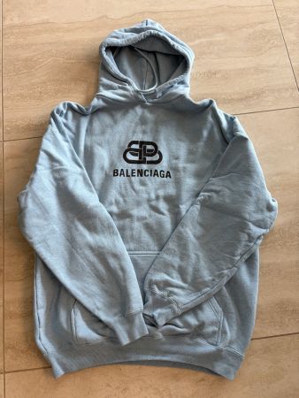 Balenciaga Hoodie BB Logo Hellblau Oversize
