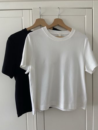 Cos T-Shirts Weiss Schwarz M 100% Baumwolle