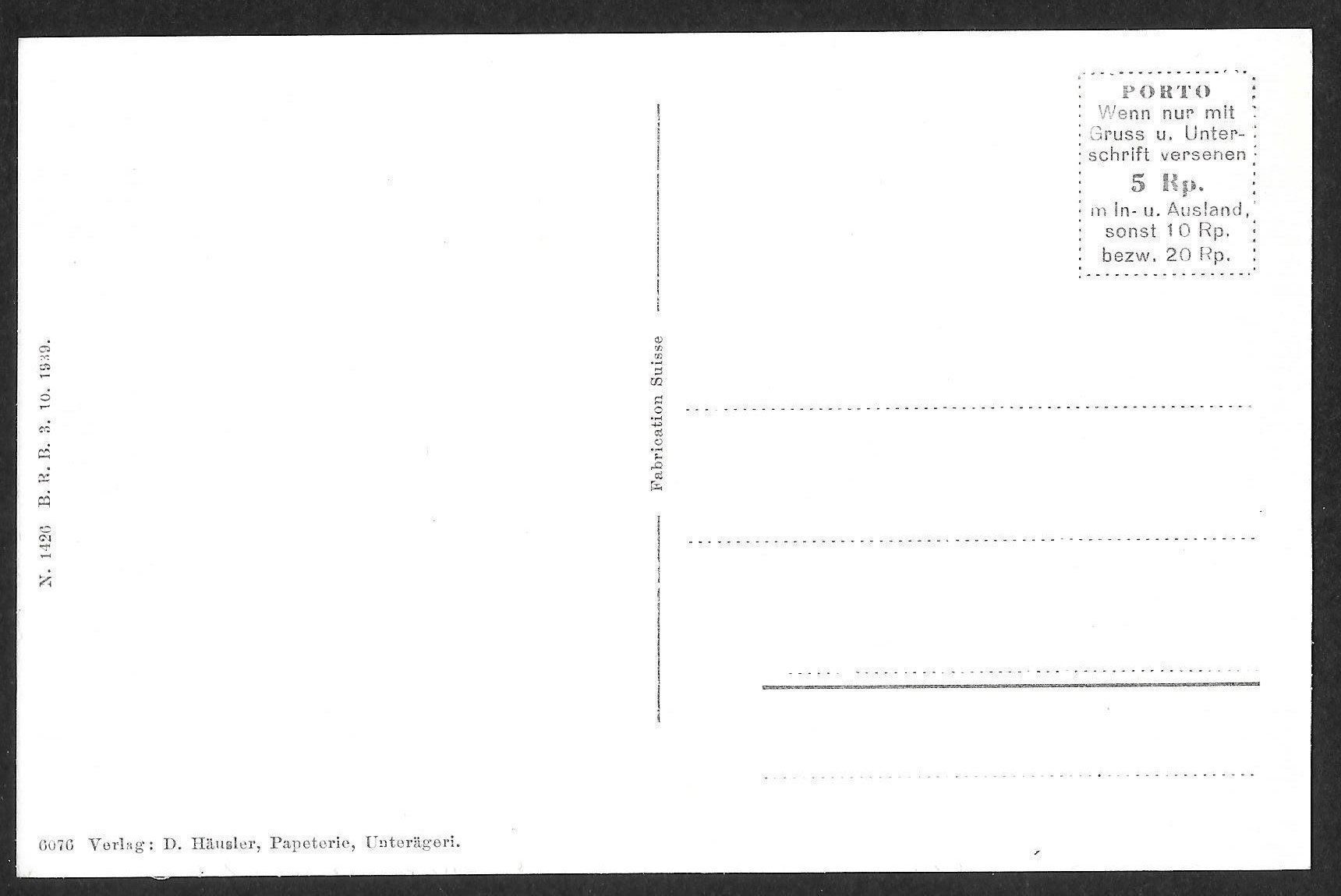 Cartoline postali: Unterägeri Gesamtansicht – Usato da Olten venduto da clotaldi 1
