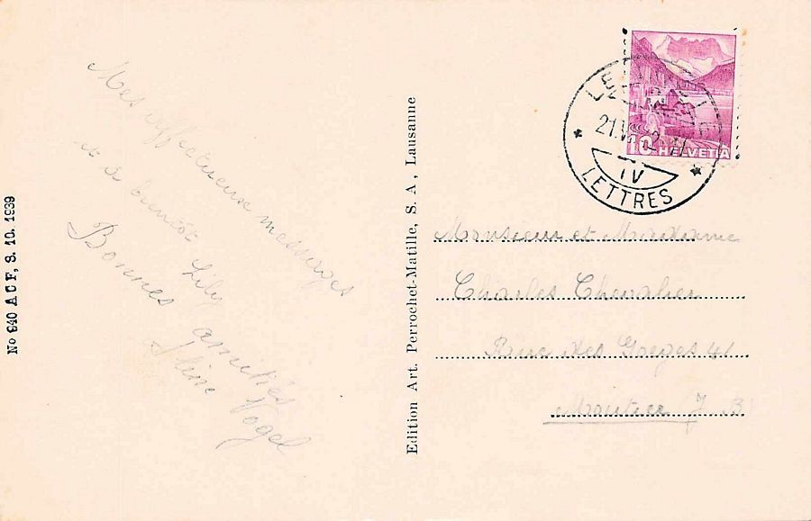 Cartoline postali: Le Col des Roches, circulée 1942 – Usato da Frauenfeld venduto da POML 1