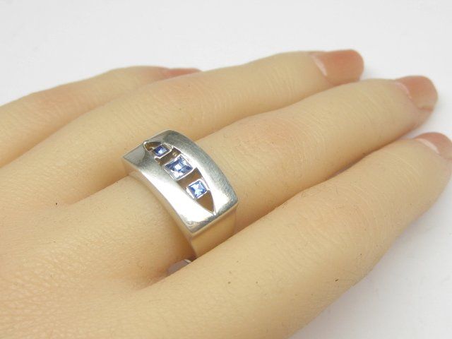Ringe: Ring massiv Silber 925  Schmucksteine blau / Gr. 58 – Gebraucht aus Ermatingen von Decovin 3