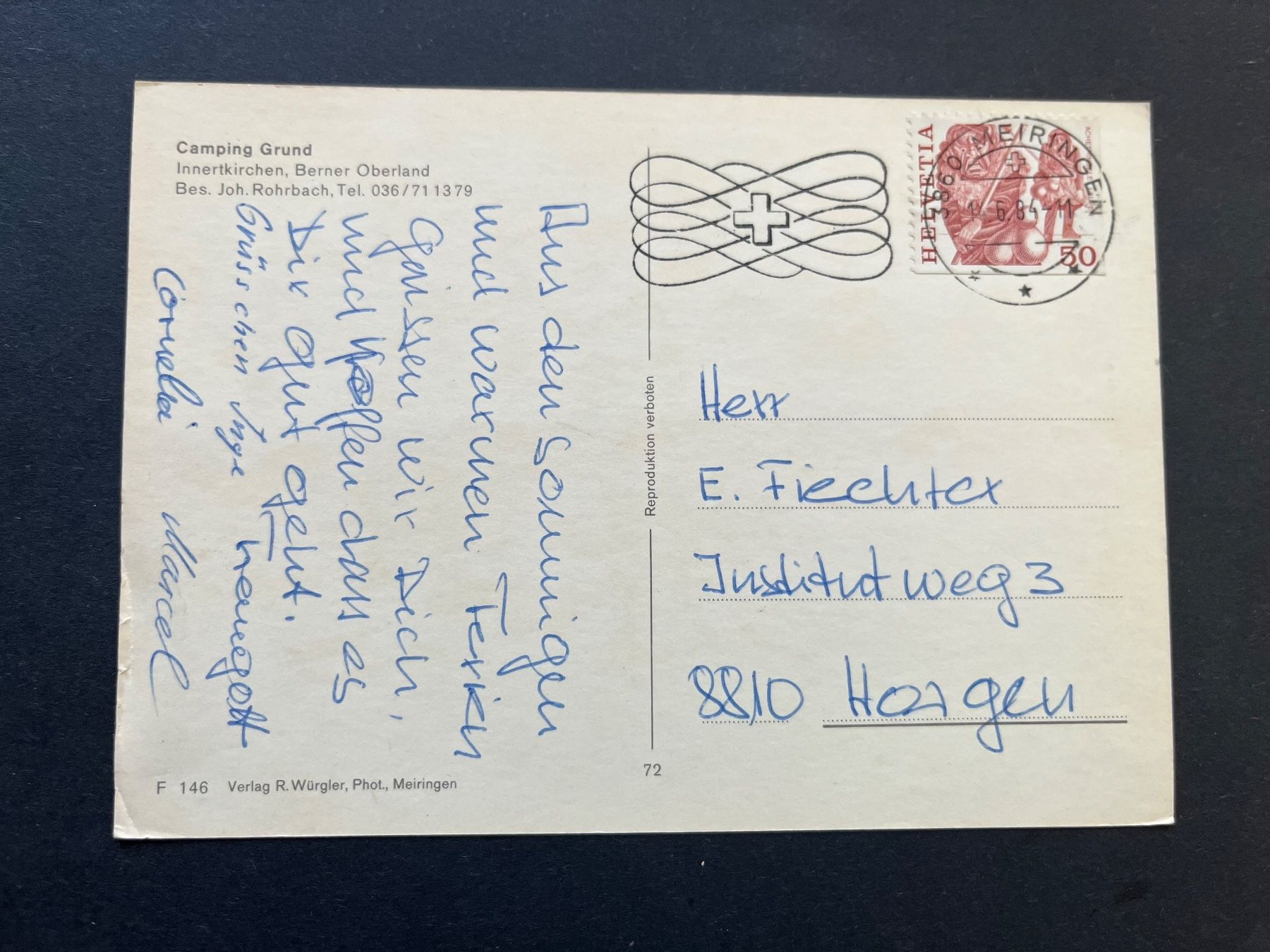 Cartes postales: Camping Grund Innertkirchen, ca. 1980 – D'occasion à Ostermundigen par DaxKarten-75 1