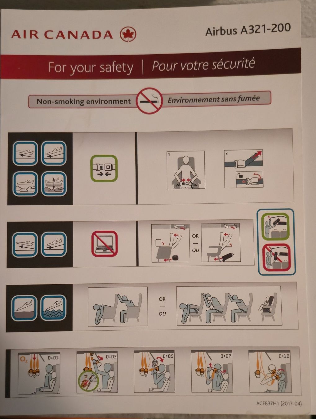 Air Canada Airbus A321-200 Safety Card (Gebraucht) in Oberentfelden für ...