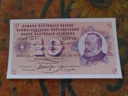 SUISSE  10  Francs  1977  (0818)  Billet