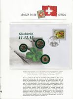 Numisbrief 1,2+10 Rappen vergoldet 11.12.13 Auflage nur 1500