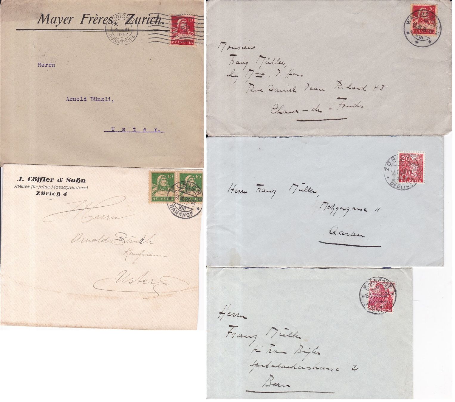 Alle Briefmarken: 44 Stk. Alte CH Briefe, Postkarten, Belege – Gebraucht aus Münchwilen AG von Nesar 7