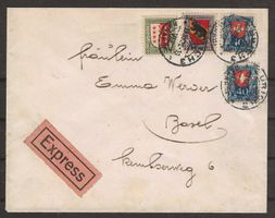 1921 : PJ Serie auf Express Brief : KP 225.--