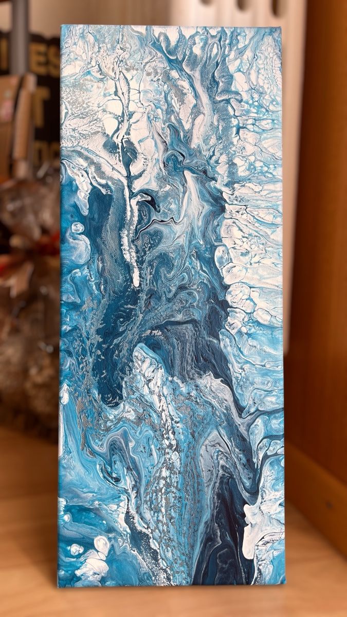 Dipinti: Abstraktes Acrylgemälde "Eisscholle" 20x50cm Original – Nuovo (secondo la descrizione) da Hochdorf venduto da Jasminurschel