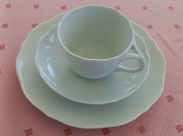 Porzellan Kaffeeservice Weiss, 3-Teilig