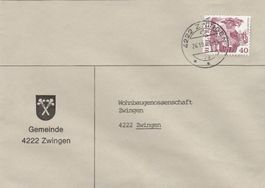 Brief der Gemeinde Zwingen an die Wohnbaugenossenschaft