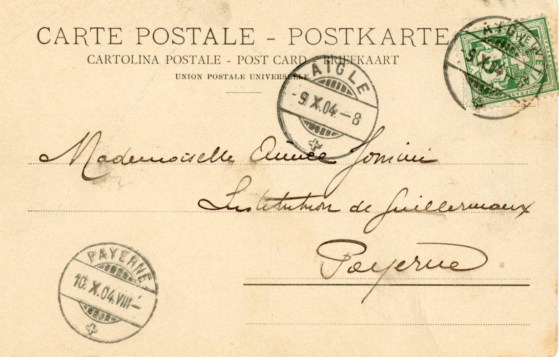 Cartoline postali: Aigle   VD          en 1904 – Usato da Brig venduto da Valcards54 1