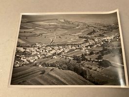 Courfaivre, Flugbild, Vorlage für Ansichtskarte 1950