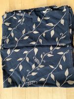 Stoff Viscose Dunkelblau mit natur Motiv