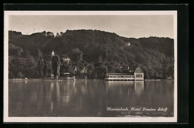 Cartoline postali: AK Mannenbach, Hotel Pension Schiff – Usato da Berlin venduto da bartko-reher