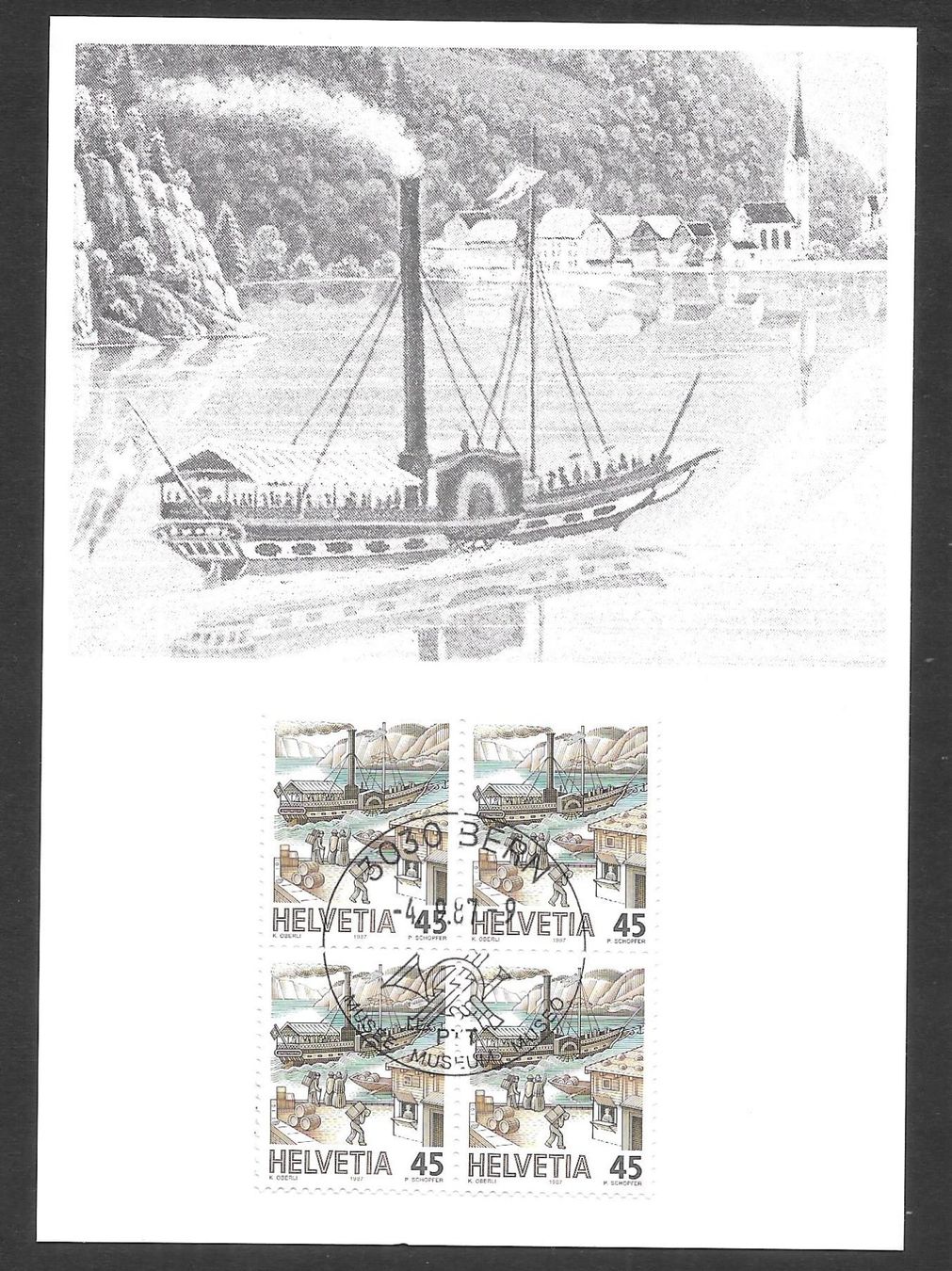 Tous les timbres: Maximumkarte Nr. 737 Viererblock Bern 4.9.1987 – D'occasion à Olten par clotaldi