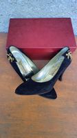 chaussures escarpins à talon en daim noir - taille 37 1/2
