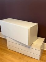 Kommode weiss/grau 3 Schubladen 100cm
