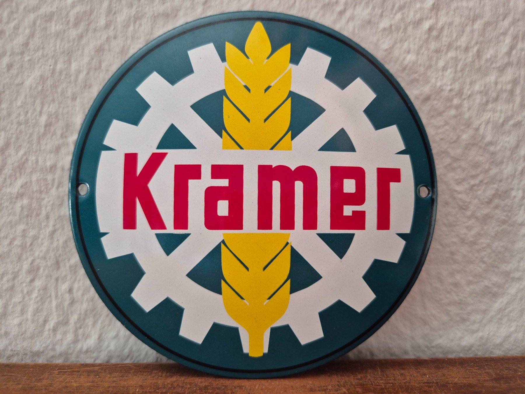 Kramer Schilder: Emailschild Kramer Traktor Logo Emaille Schild Reklame Retro – Neu (gemäss Beschreibung) aus Schaffhausen von pfanis09 1