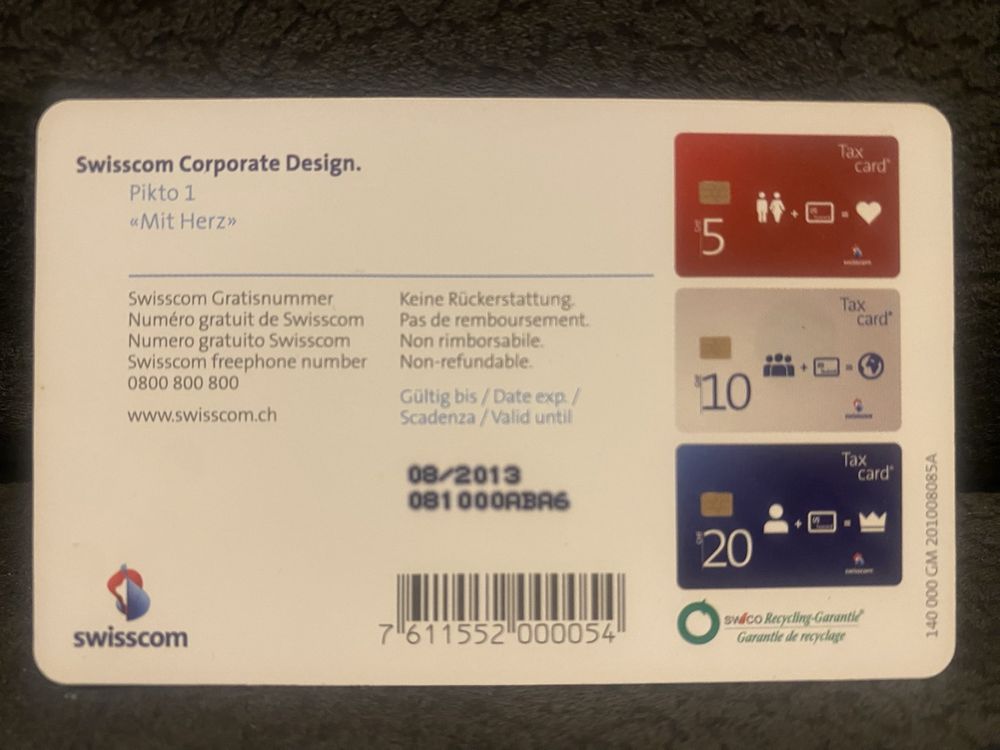 Cartes de téléphone: Taxcard – D'occasion à Lausanne par babacard10 1