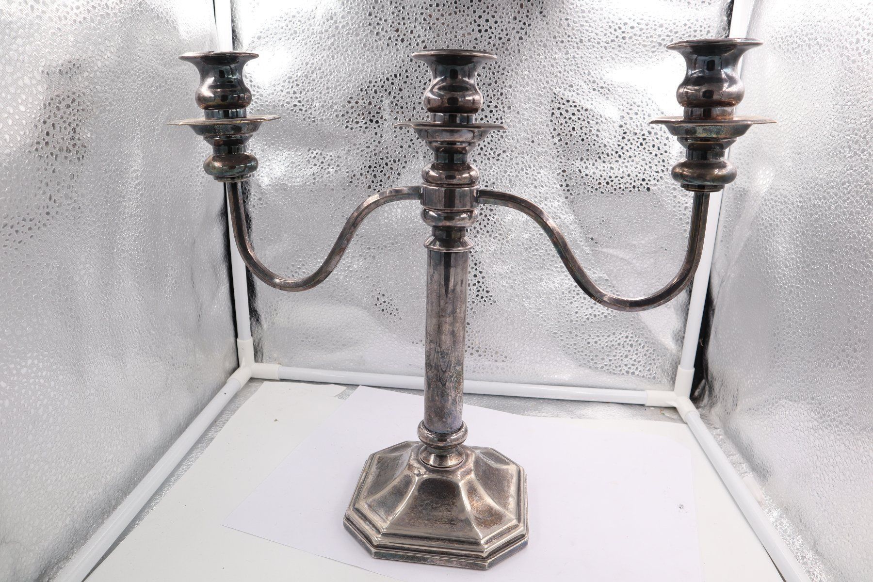 Kerzenständer: Antiker Kerzenständer Versilbert Candelabra 3 Kerzen – Gebraucht aus Baden von TellsKuchenhaus