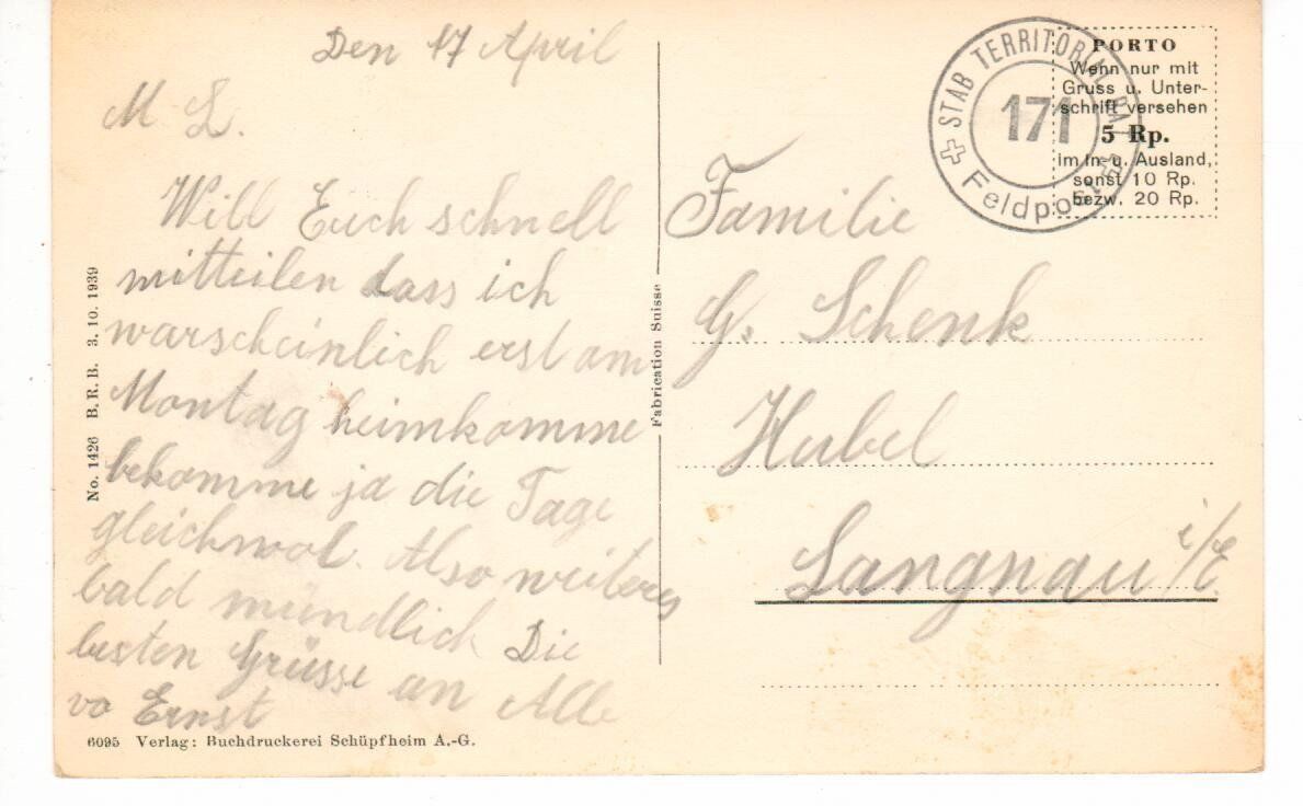 Cartoline postali: Schüpfheim LU – Usato da Wolhusen venduto da Curver9 1