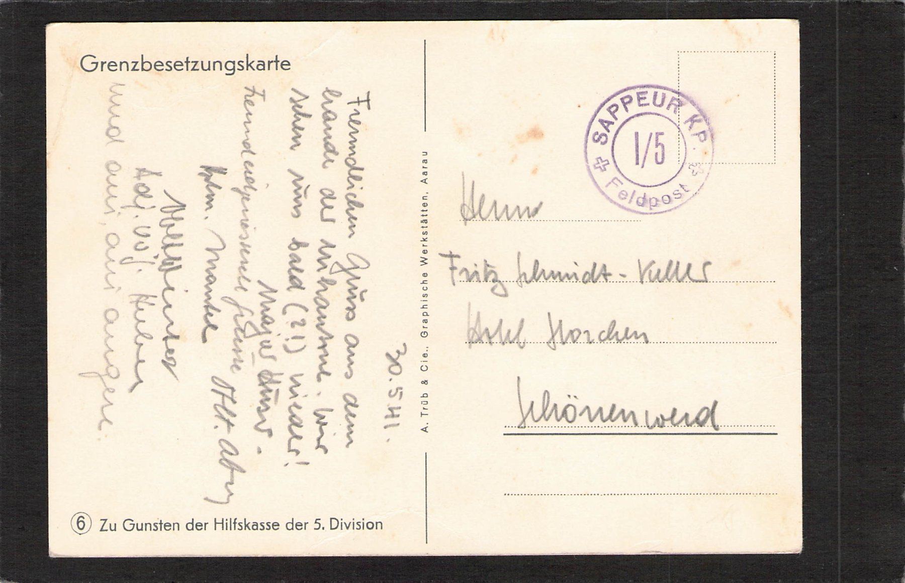 Ansichtskarten: Einheitskarte Kommandostäbe Nr.31 , Traffelet – Gebraucht aus Reichenburg von ibiza18 1