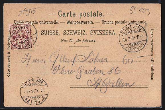 Ansichtskarten: Litho Basel, Strassburger Denkmal, Total – Gebraucht aus Berlin von bartko-reher 1